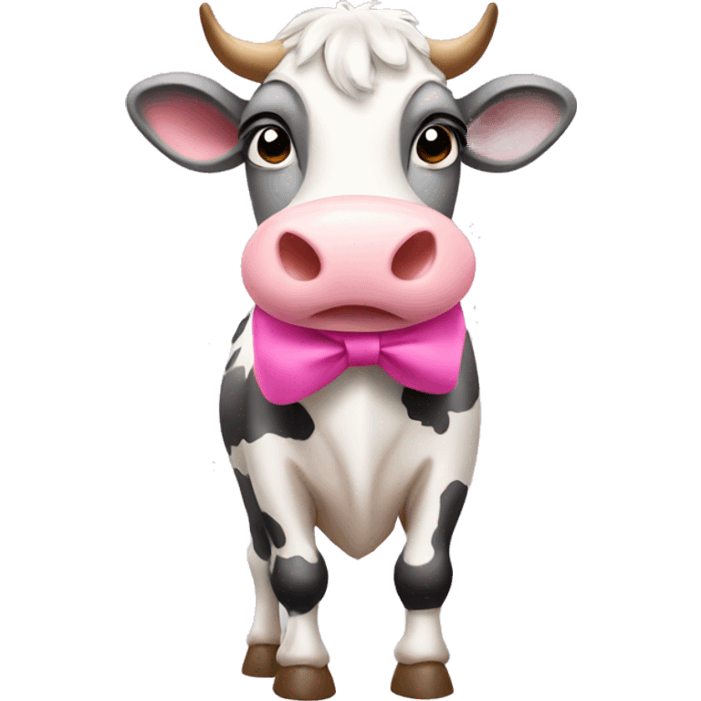 Cow with pink bow emoji