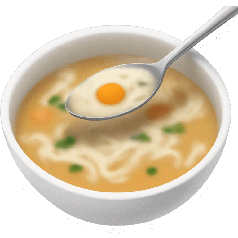 a bowl of soup with a fork emoji