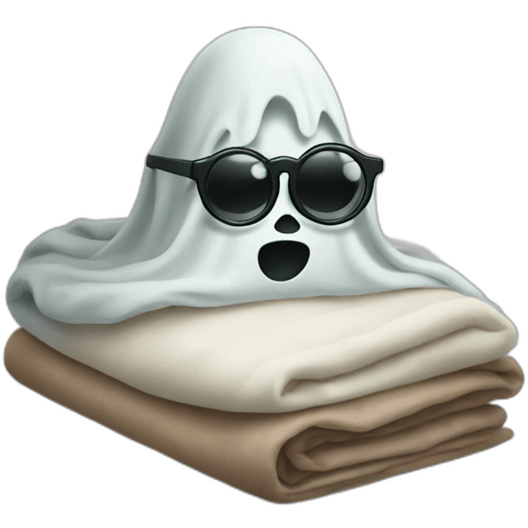 blanket sheets ghost with heart eye glasses emoji