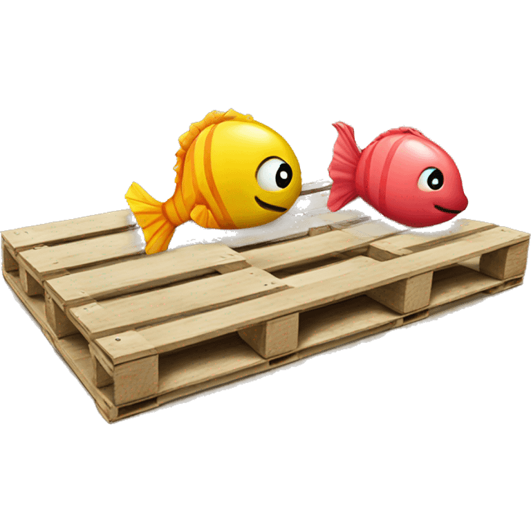 Pallet with 2 eyes and a seahorse lies down emoji