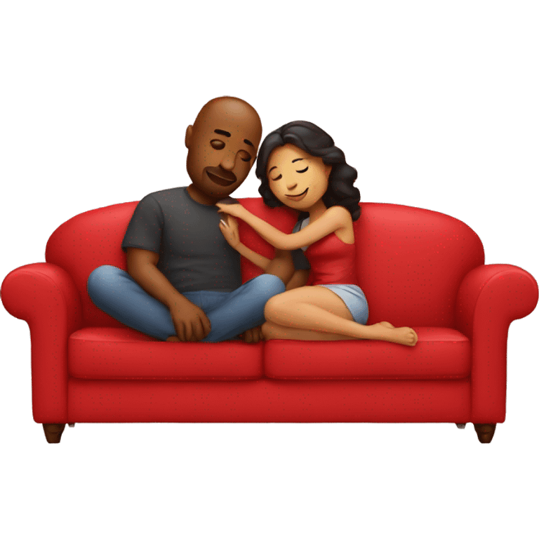 Lovers on red couch emoji