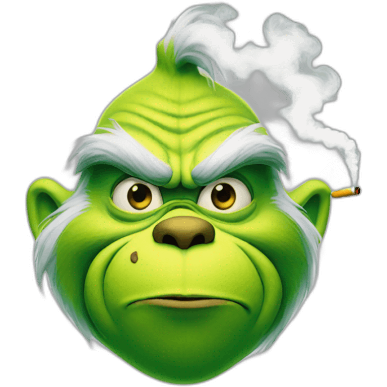 Grinch smoke cigarette  emoji