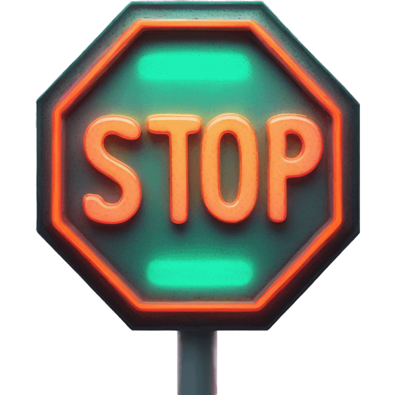 stop sign glowing neon emoji