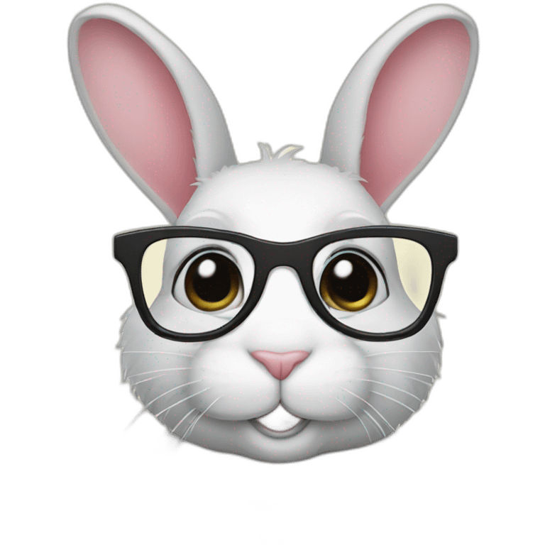 Bunny with glasses  emoji