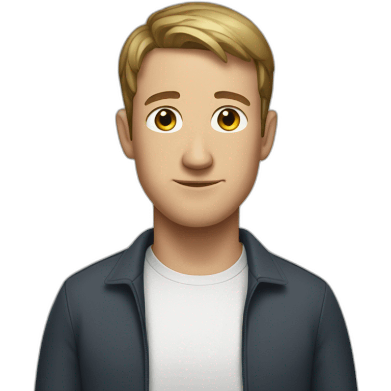 Zuck with short straight hair emoji