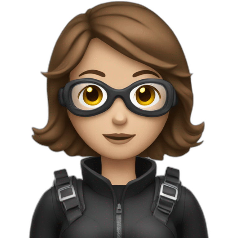 brown haired woman wearing scuba diving equipment emoji