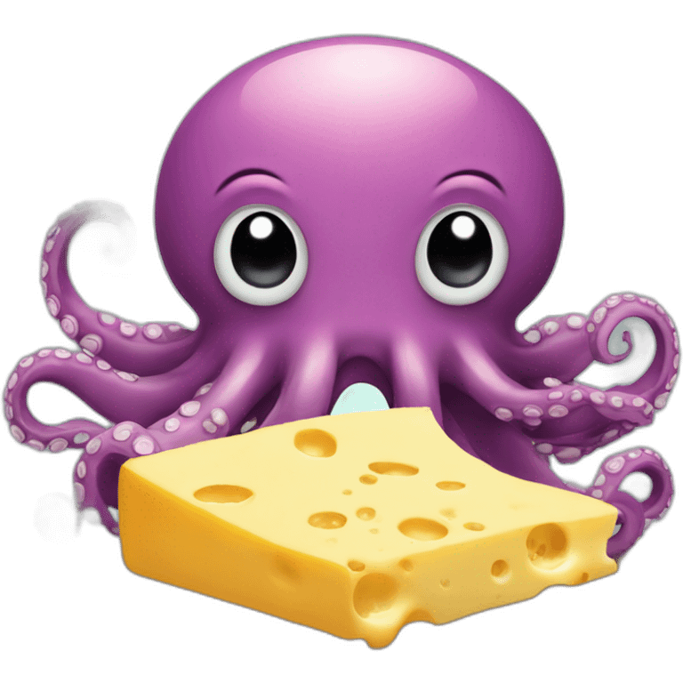 Octopus eating cheese emoji