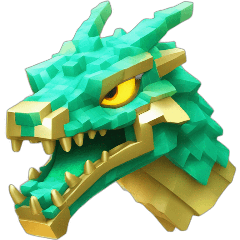 Minecraft Glow Gold Dragon Head Diamond Horn emoji