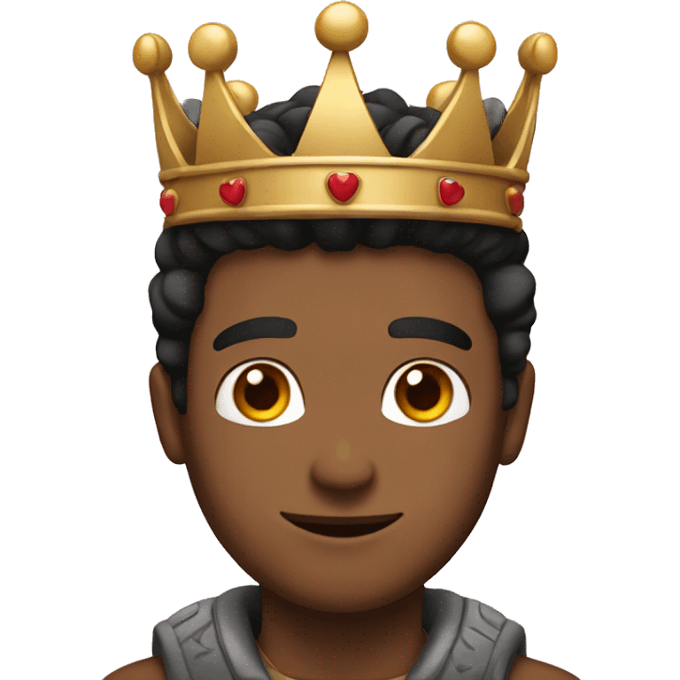 Guy With Black hair and brown eyes With A Crown On his head emoji