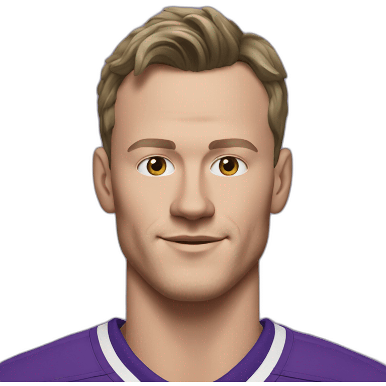 Jonathan Toews wearing a purple shirt and jeans  emoji