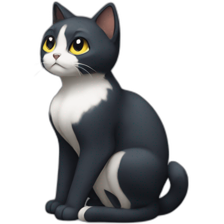 Sitting-bicolor-cat-dark-type-pokemon emoji