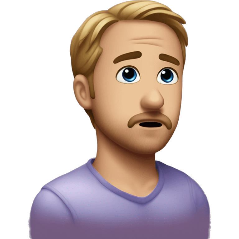 ryan gosling sad with bandaid on nose with violet light emoji