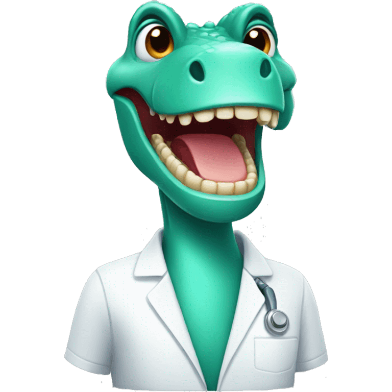 Dino like dentist emoji