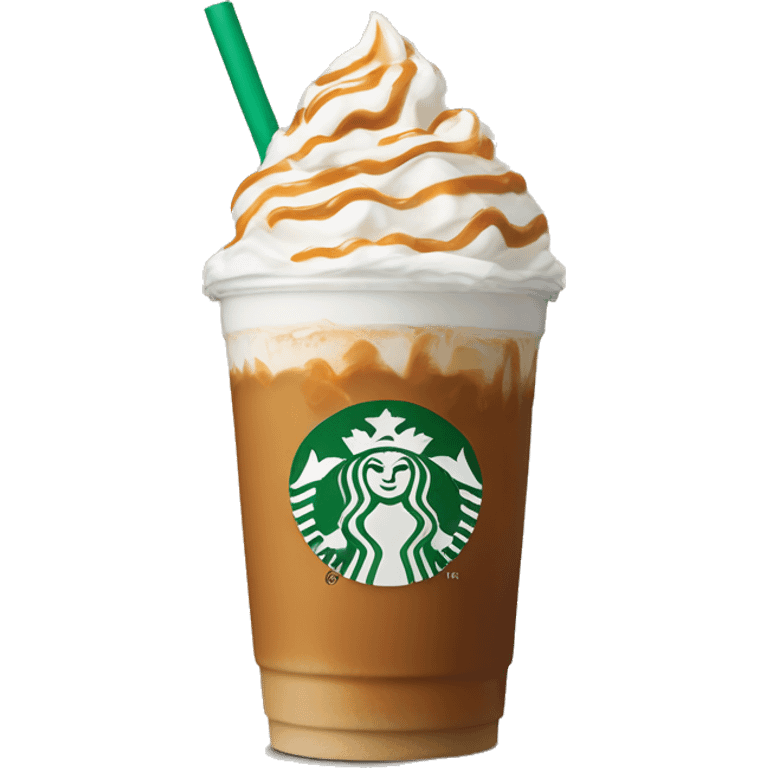 Starbucks venti caramel latte iced no whip cream emoji