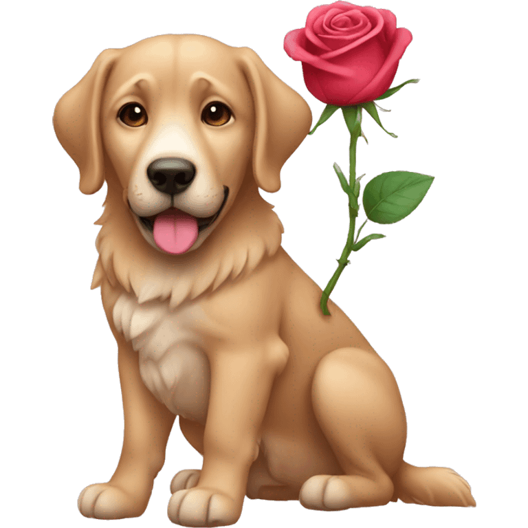  Dog with rose emoji