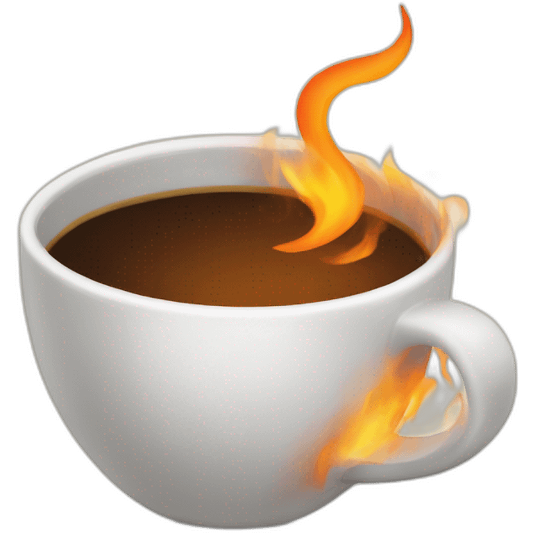 coffee cup in fire emoji