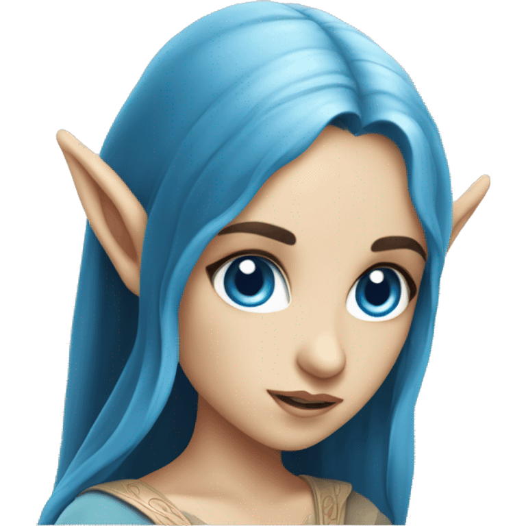 Lord of the rings beautiful elf girl with black hair and blue eyes emoji