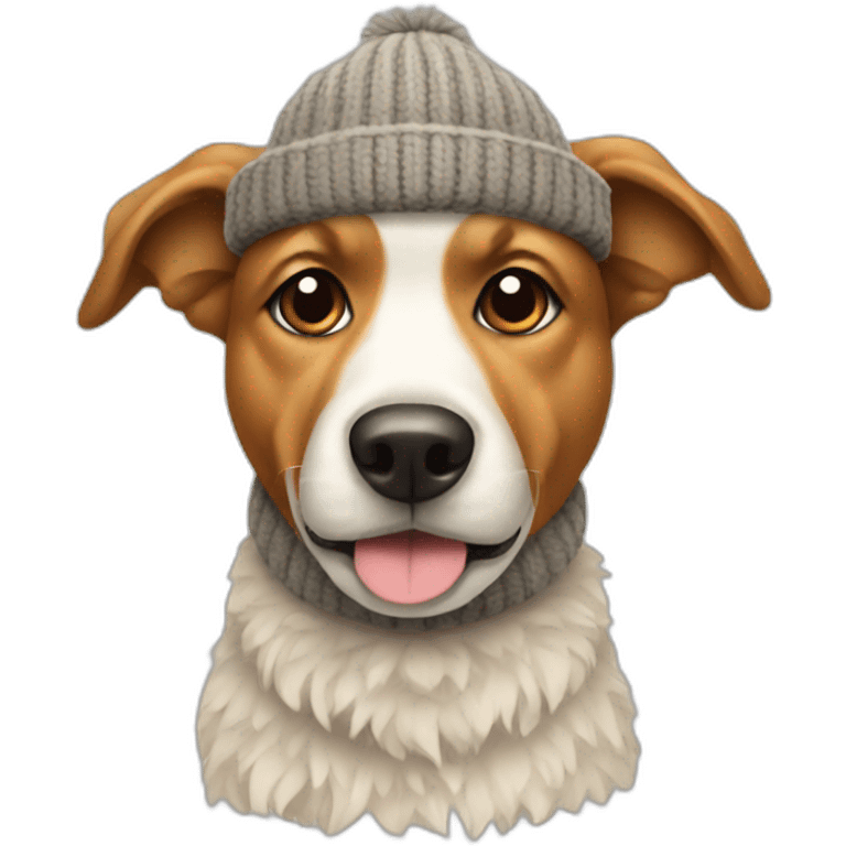 Dog with wool hat emoji