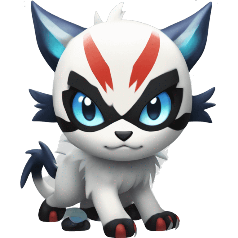 Edgy Cool Kawaii Litten-Absol-Pokémon Full Body emoji