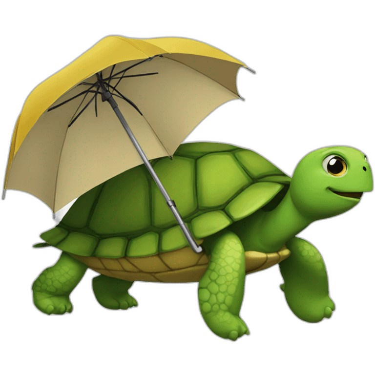 a turtle with a colored umbrella emoji