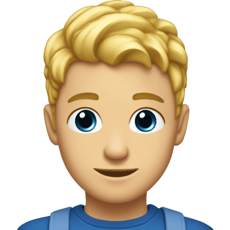 Garçon blond yeux bleu coiffé buzcut emoji