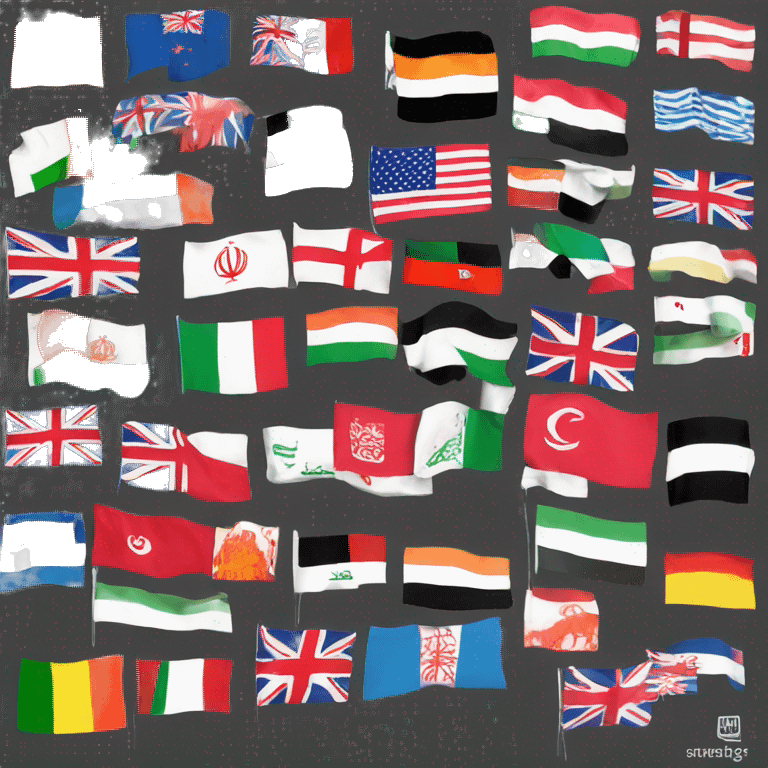 3 Flags : English, Persian, Arabic emoji