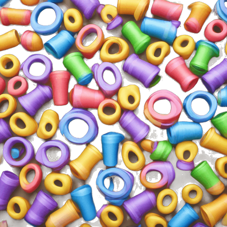 a plastic colorful Velcro Curlers emoji