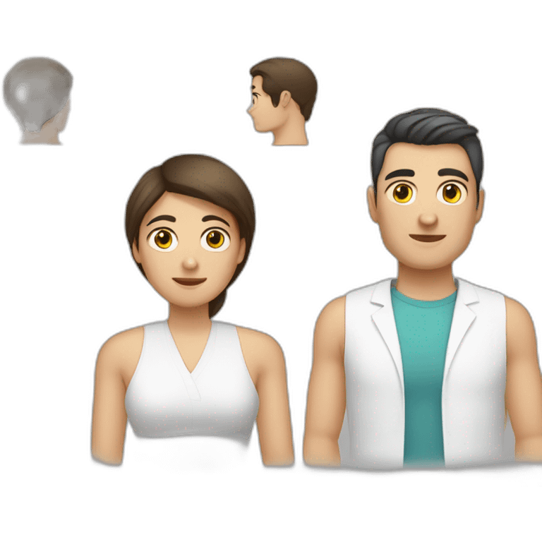 The man is white, dark-haired, a rehabilitator and massage therapist thinks emoji