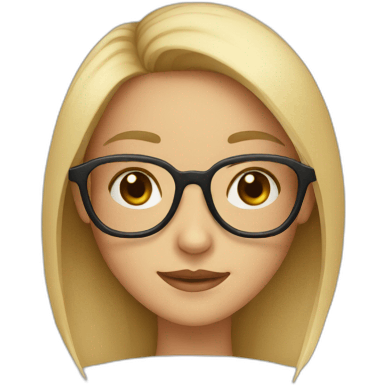 girl with hexagonal glasses emoji