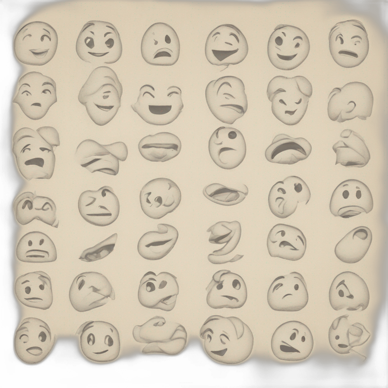 1950 simple pencil illustrations emoji