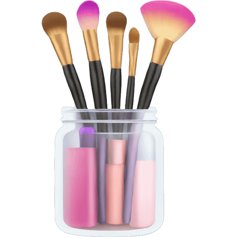 Jar of makeup brushes  emoji