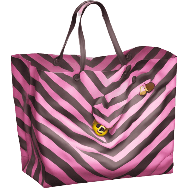 Pink striped shopping bag Victoria’s Secret emoji