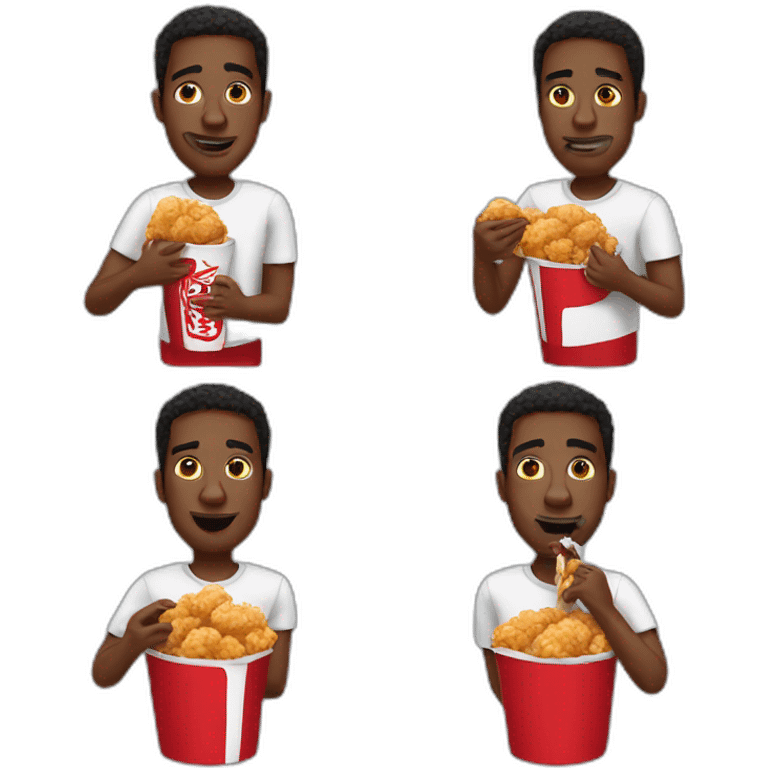 Black man eating kfc emoji