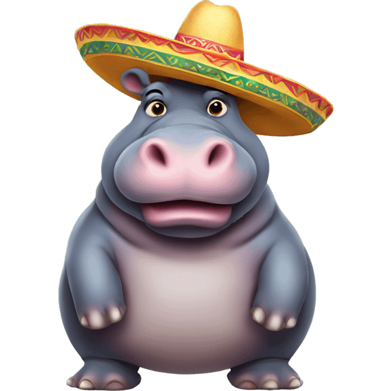 fat hippo wearing a sombrero emoji