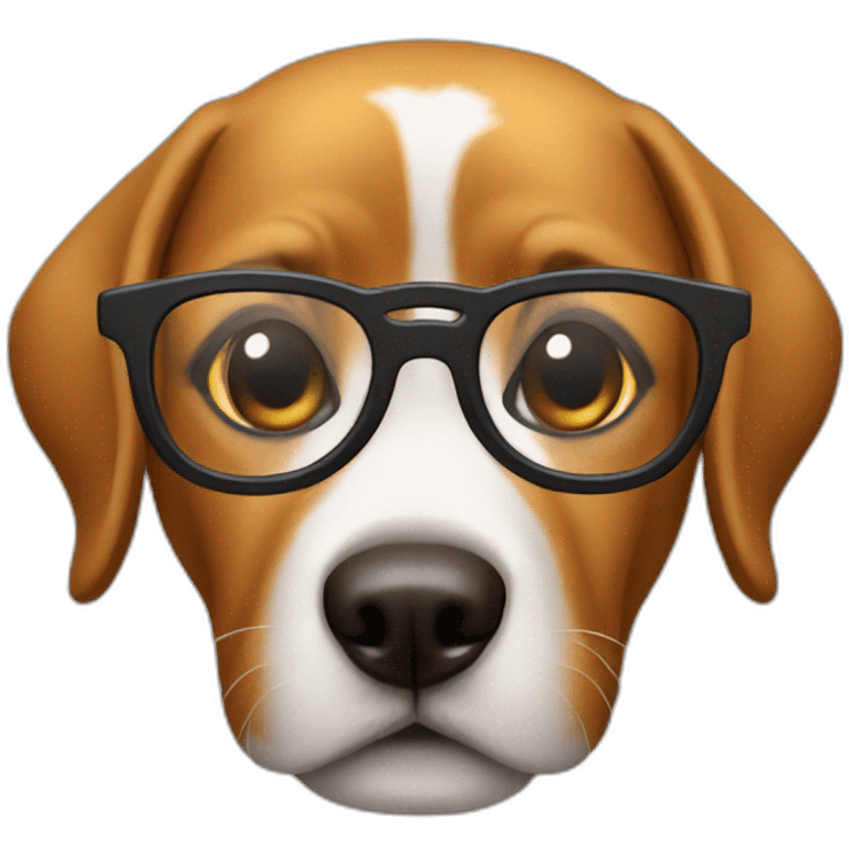 A dog with glasses emoji