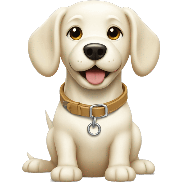 Cream dog lead and collar emoji