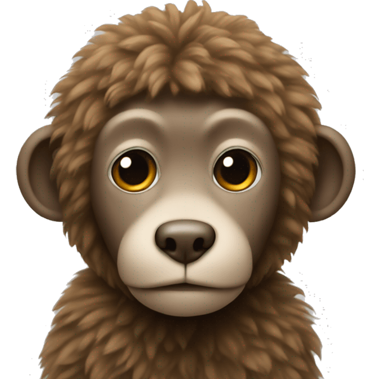 A monkey with a poodle in his arms emoji