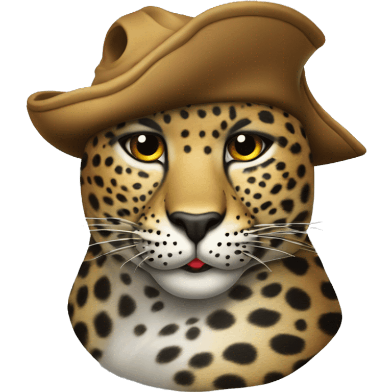 Ein Leopard mit einer Augenklappe und einem Piratenhut  emoji