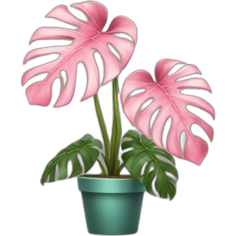 Pink Monstera plant emoji