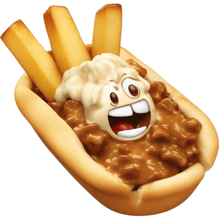 Poutine qui mange une poutine  emoji