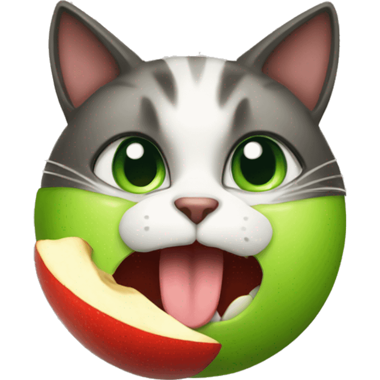 cat eat apple emoji