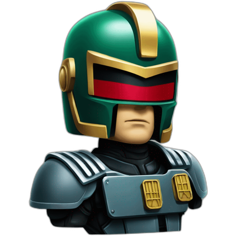 judge dredd with clapperboard-themed helmet emoji