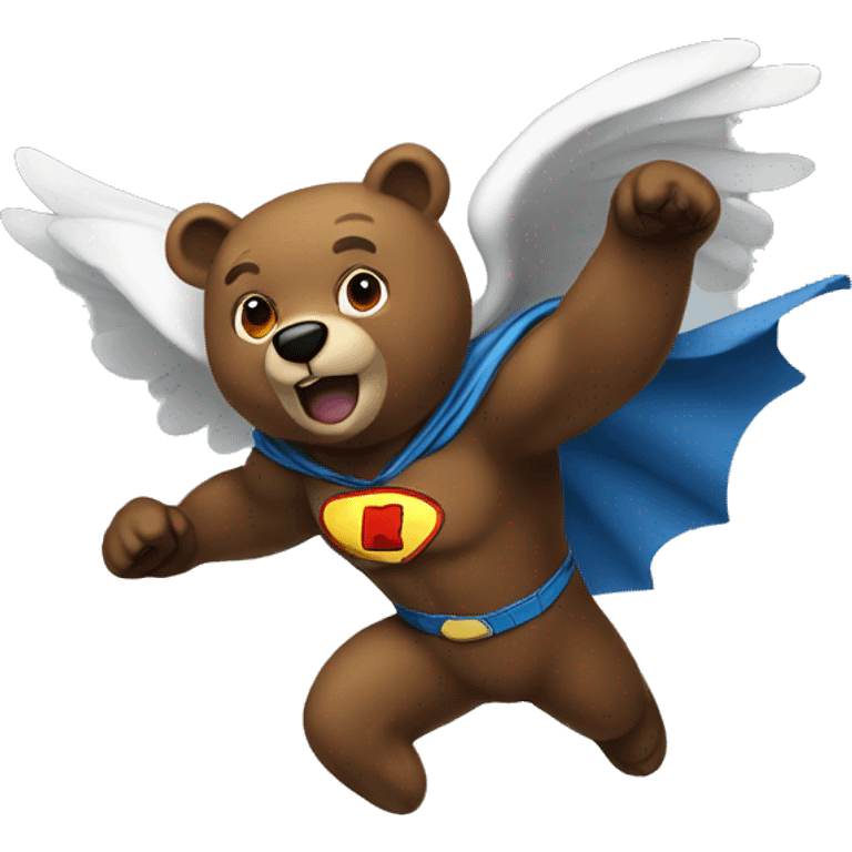 superhero bear flying  emoji