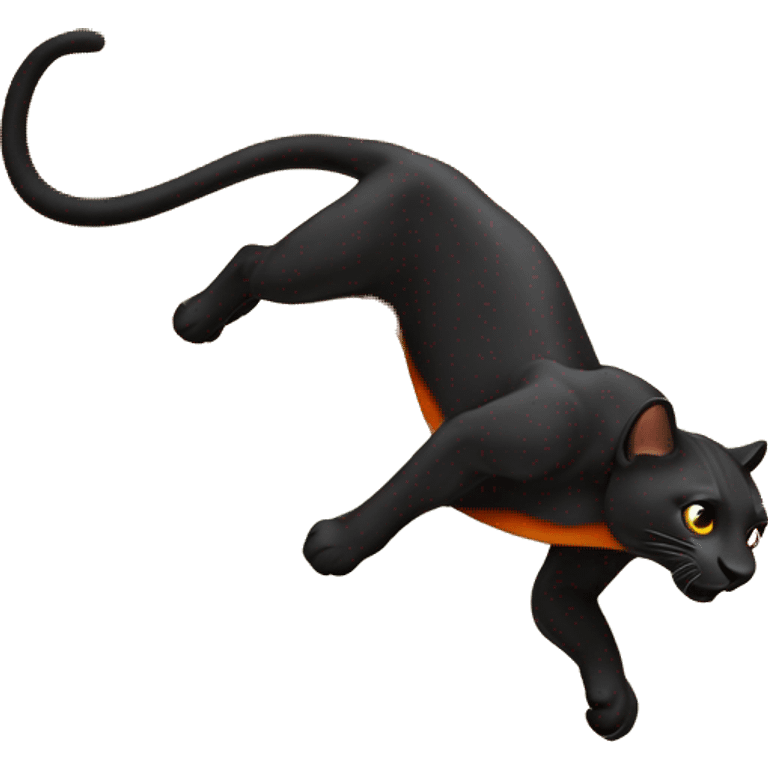 a jumping orange burnt panther emoji