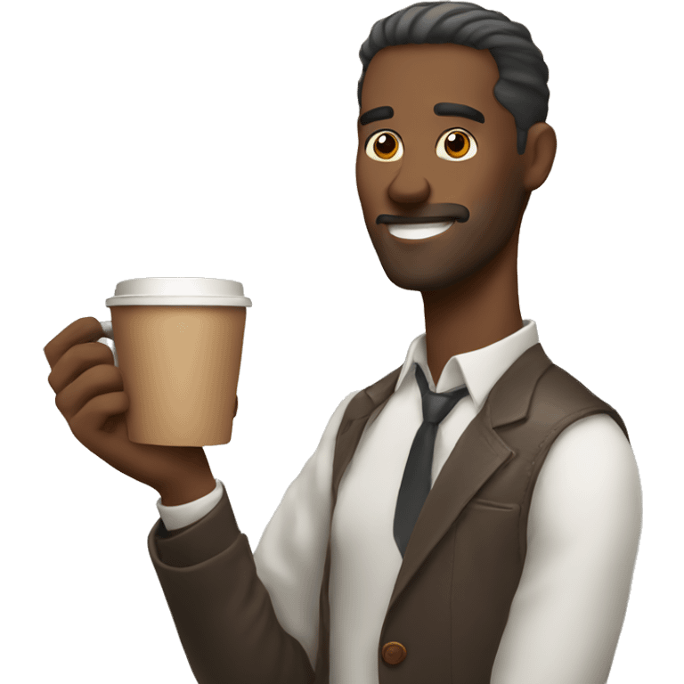 Man holding coffee  emoji