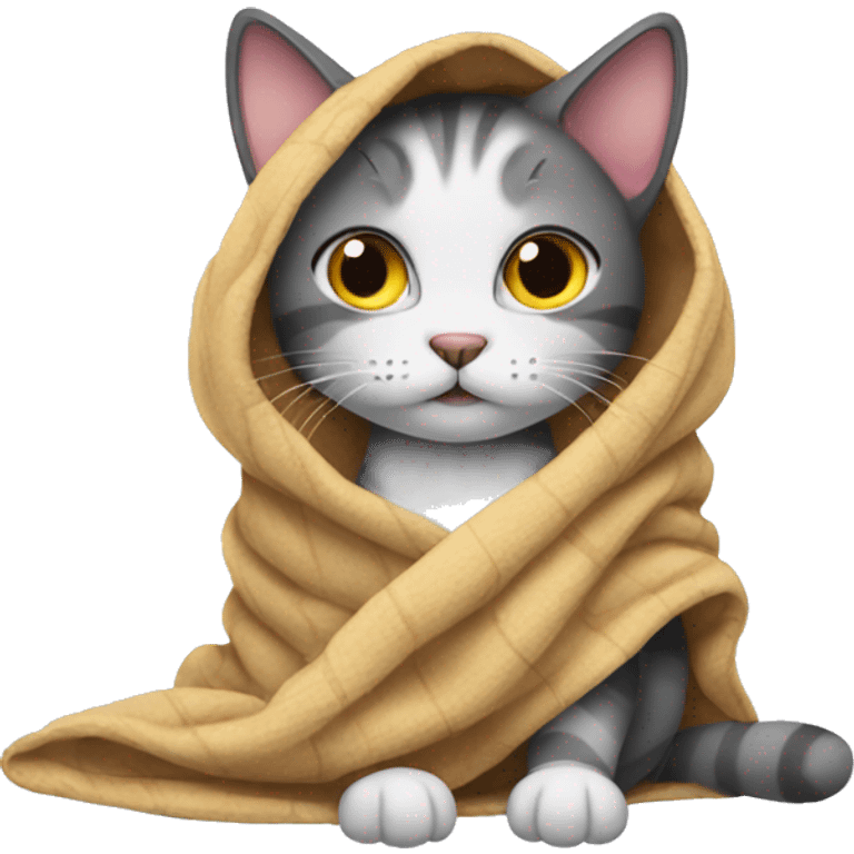 cat with a blanket emoji