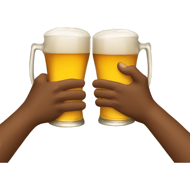 two people clinking glasses of beer emoji