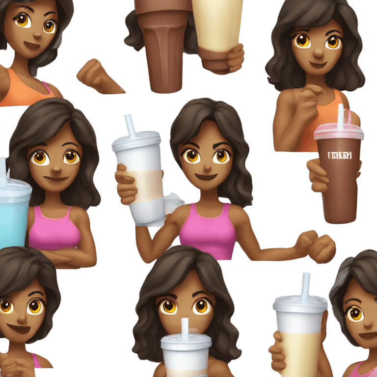 lisa-ann driking protein shake emoji