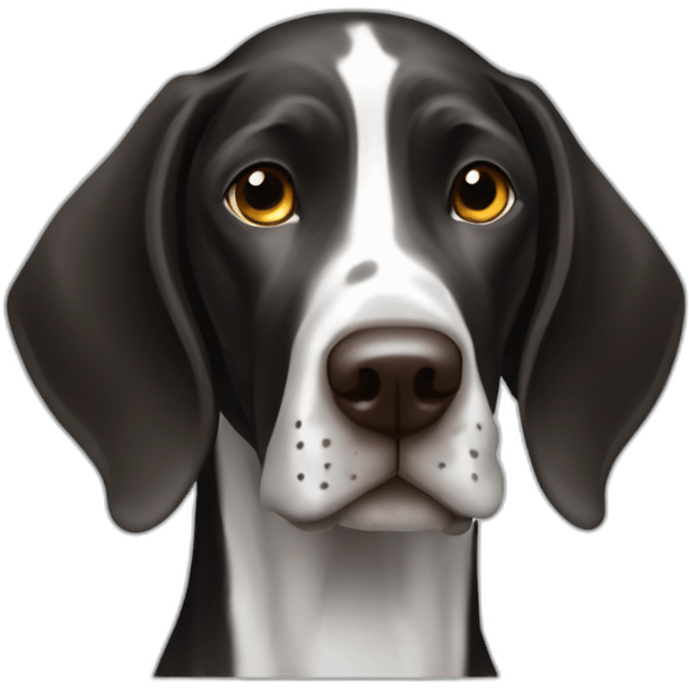 Black and white German Shorthaired Pointer emoji