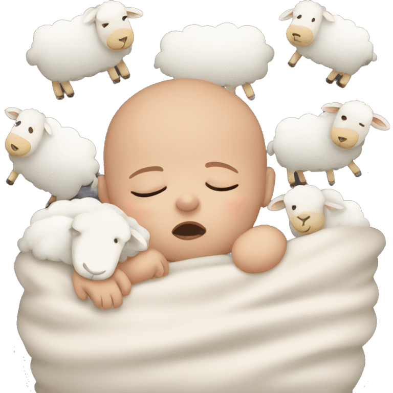 sleeping baby counting sheep emoji